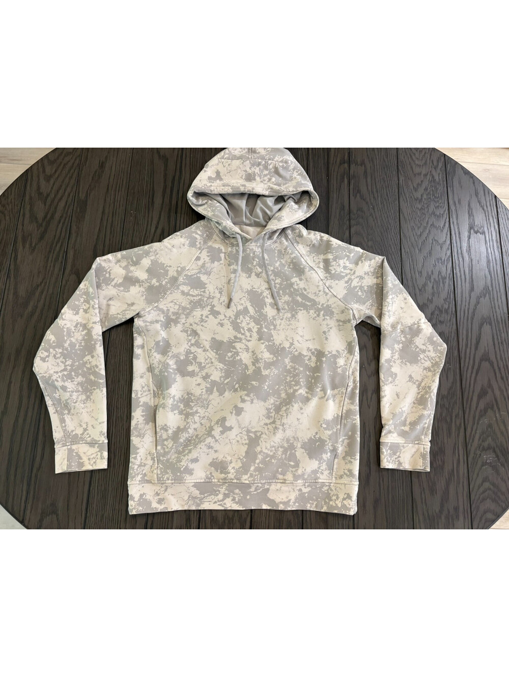 Lululemon City Sweat Pullover Hoodie Mens Small Gray White Camo Stretch